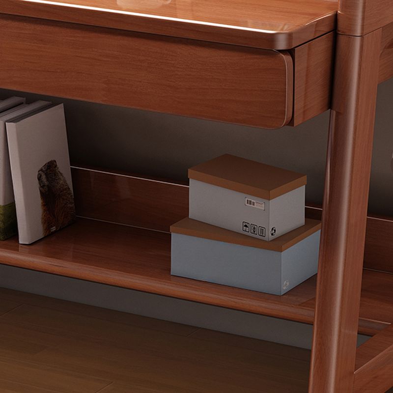 Cerulean/Peony/Cocoa Office Set Desk with Hutch, Filing Drawers, Cushion Chair(s) and Writing Desk, Desk with Exterior Shelving