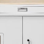 White Modern Steel Full Podium with Storage