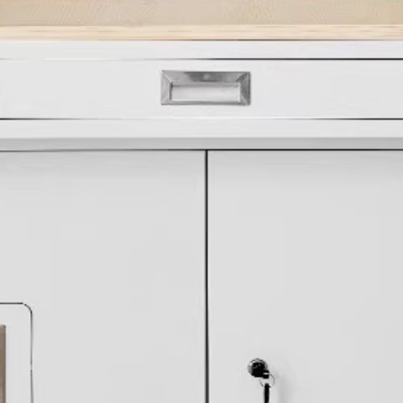 White Modern Steel Full Podium with Storage
