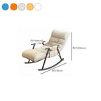 Contemporary Upholstery Rocking Chair with Sleek Metal Legs and Tufted Design