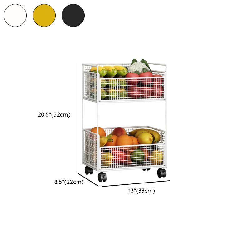 Portable Center with Metal Countertop, Basket, and 3/2 Baskets