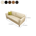 Art Deco Faux Leather Flared Arm Loveseat with Cushions for Living Room