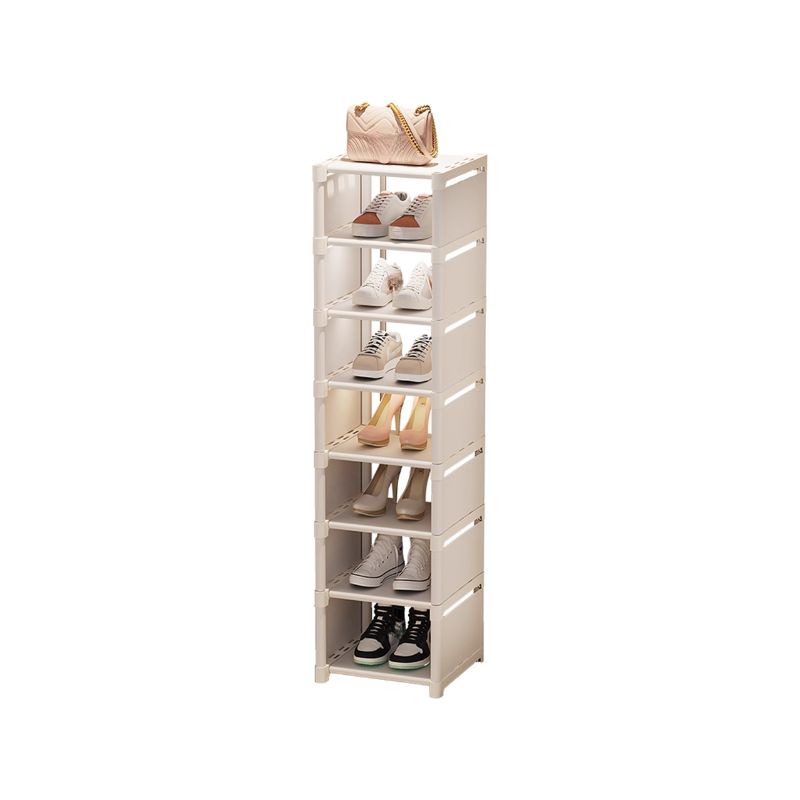 Art Deco Polymerized Material Rectangle Shoe Rack with 8/7/6 Shelves for 1-20 Pairs in Drawing Room