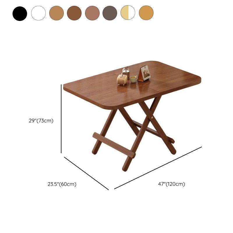 Veneer Dining Table with Crossed Legs, Foldable Square Top for 2-seater/Seating for 4, Scratch Resistant