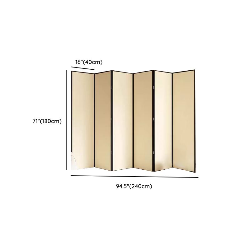 Minimalist Beige Screen Divider with Opaque Light Filtration, Fold-up Natural Wood Frame, and Independent Design