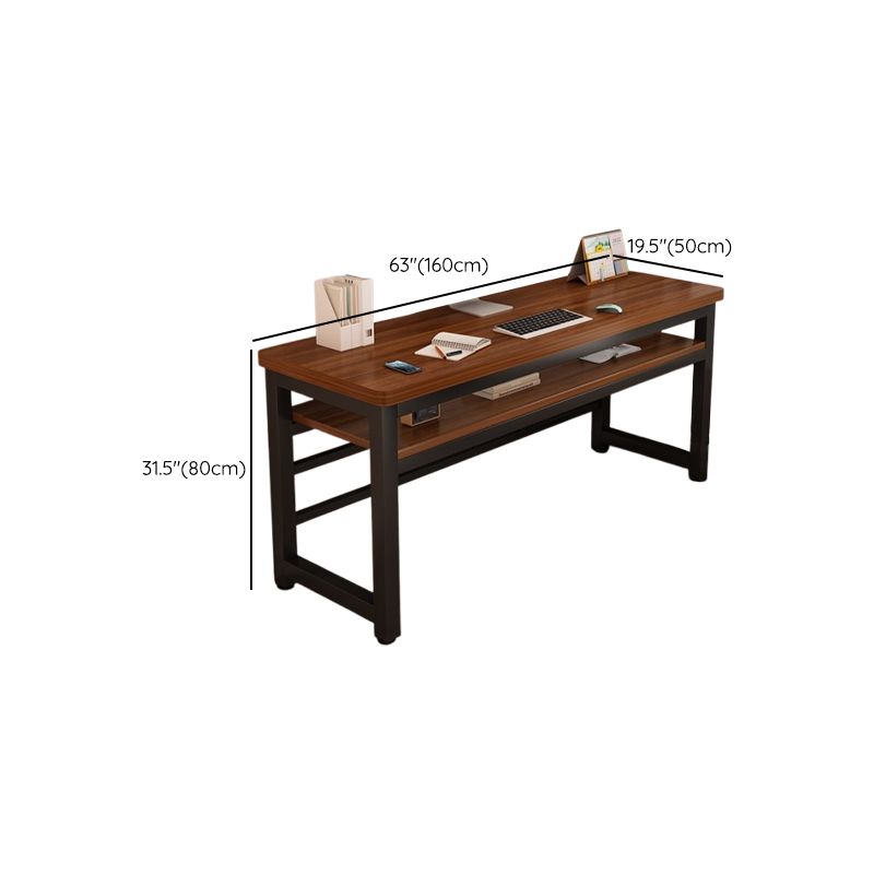 Simplistic Odor Resistant Lumber Auburn Office Desk with H-Shape Base and Foot Pad, Easy Assembly