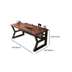Metal Sledging Base Warp Resistant Auburn Rectangle Office Computer Desk, Shelves Included & Rounded Corners & Cable Management Included