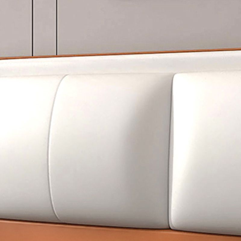 Trendy Panel Headboard in Natural Wood with No Distressing, Rectangle Shape for Full/Queen Bed, Featuring Sponge Upholstery and Standard Height