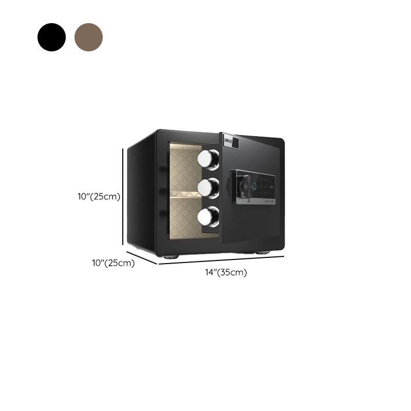 Steel Security Safe with Battery, Pry Resistant, Lockable, Keys, Interior Lining, and Shelves