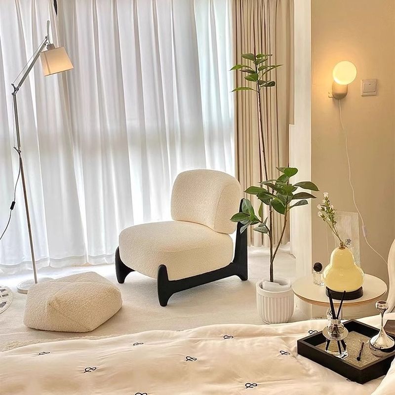 Simplistic Solid Color Side Chair with Sewn Pillow Back in Ink/White
