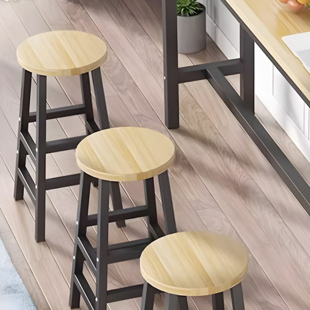 Modern Light Wood Rectangular Bar Set with Trestle Base and Counter Height (100cm)