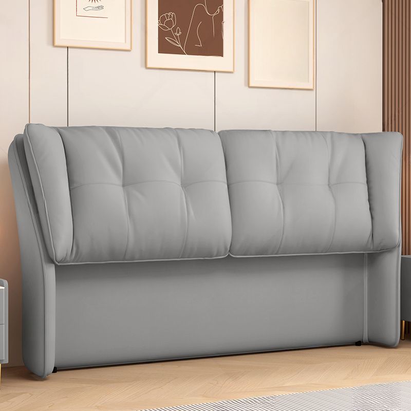 Trendy Wingback Headboard with No Distressing, Piled Tufted Rectangle Design for Queen/Full Bed, Featuring Sponge Upholstery and Standard Height