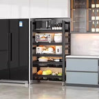 Ink Minimalist Steel Warehouse Storage Rack with Caster Wheels and Shelves, Detached Installation