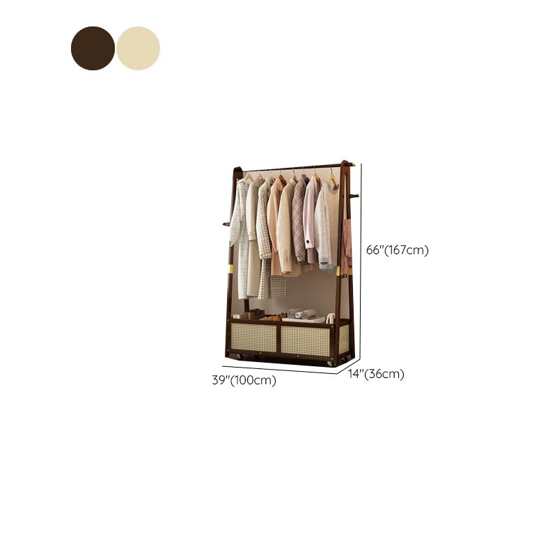 Modern Simple Style Coat Tree with Container Storage, 1 Basket, and 4 Hooks