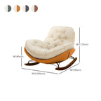 Modern Upholstered Rocking Chair - Stylish Indoor Seating with Natural Wood Legs and Tufted Design