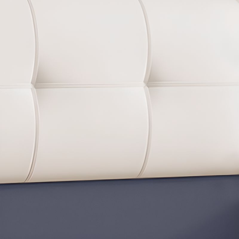 Trendy Panel Headboard with No Distressing, Piled Tufted Rectangle Design for Full/Queen Bed, Sponge Upholstery Fill, Standard Height