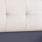 Trendy Panel Headboard with No Distressing, Piled Tufted Rectangle Design for Full/Queen Bed, Sponge Upholstery Fill, Standard Height