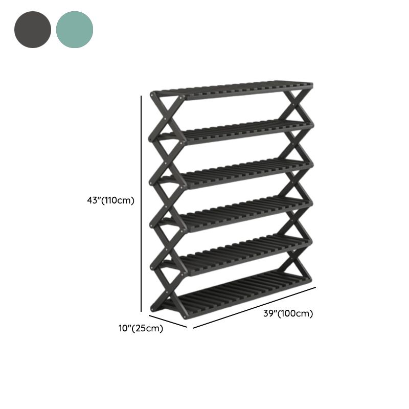 Art Deco Bambusa Rectangle Shoe Rack with 6/4/5 Shelves, Capacity for 1-30 Pairs, Drawing Room