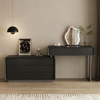 Modish Large Vanity Set with Laminate Table Top, White Chair, 8 Drawers, Light Up Mirror