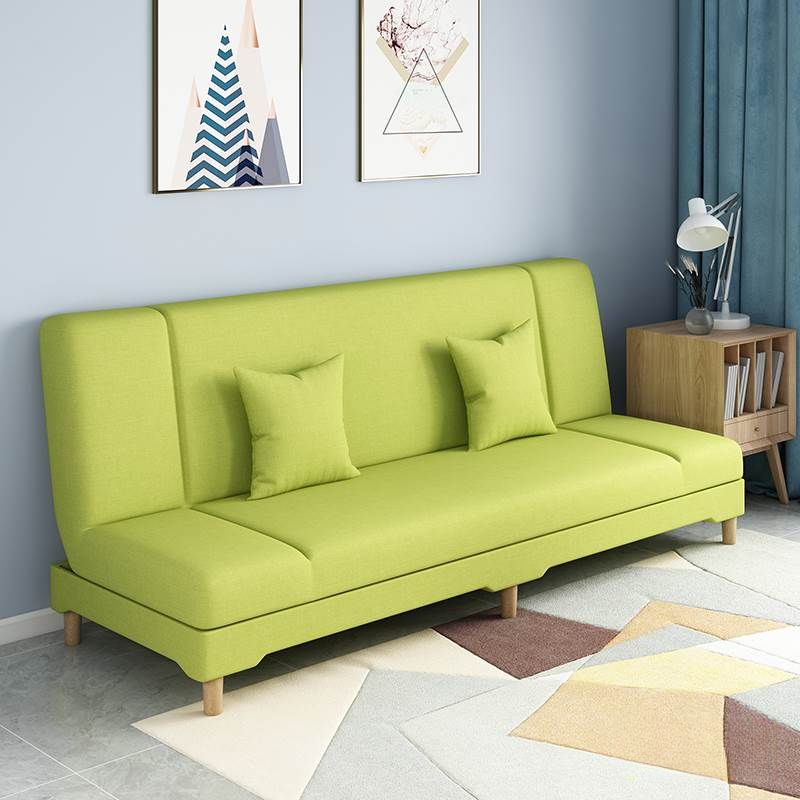 Contemporary Modern Grey/Azure/Emerald Green Sleeper, Solid Color, 3-Seater with 2 Pillows