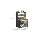 Storm Gray Microwave Shelf Cabinet with 2 Shelves and Metal Countertop, Self-supporting