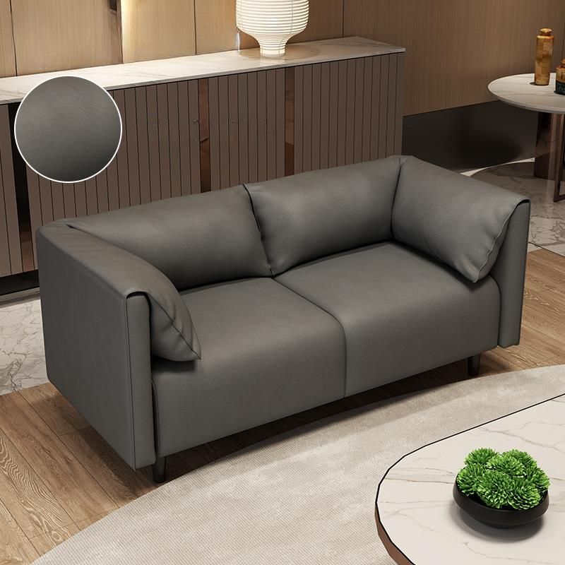 Modish Solid Color Scratch-durable/Water Resistant Loveseat in Gray/Emerald Green/Off-White, 2-seater