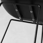 Casual Polymer Bar Stools in Midnight Black/Light Gray/White with Pail Seat and Leg Rest