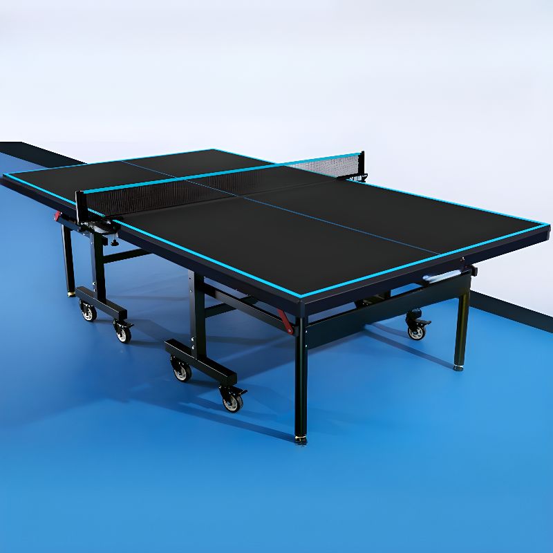 Indoor Matte Black Synthetic Laminate Ping Pong Table