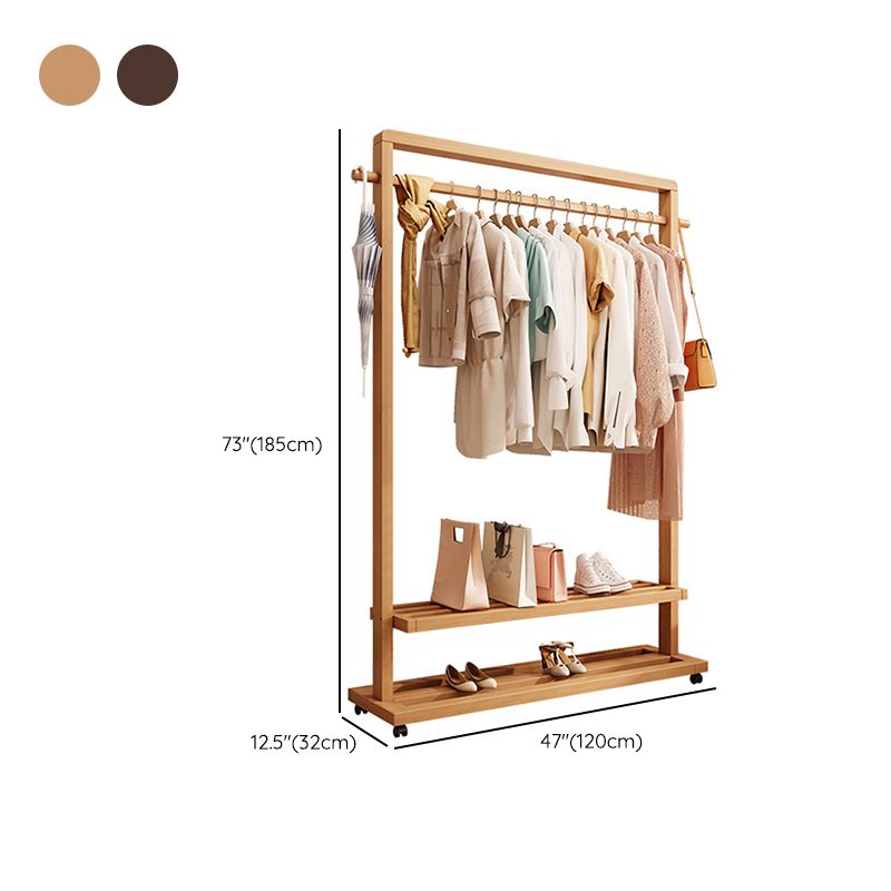 Black/White/Natural Hall Rack with Receptacle, 2 Shelves and 2 Hooks/5 Hooks in a Modern Simple Style