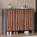 Manufactured Wood 4 Tiers Shoe Wardrobe with Shelf, Cabinet Door, Dustproof Cover, and Closed Back