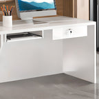 Rectangular Reception Desk with Locker, Hutch, Keyboard Tray, Cable Management, and Filing Cabinet in Manufactured Wood Top
