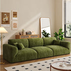 Drawing Room Standard Sofa/Loveseat in Soft-pile Fabric with Sage Upholstery and Armrest