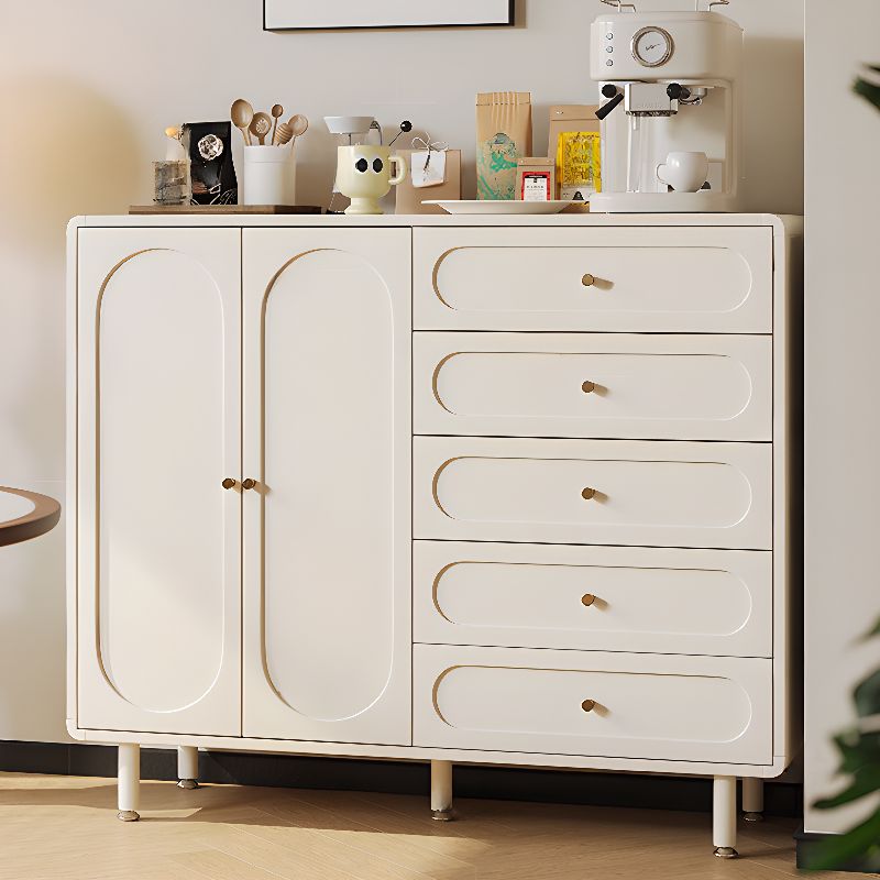 Chalk Casual Raw Wood Combo Dresser with 4/5 Drawers, Hutch, 3 Interior Shelves, Horizontal/Vertical