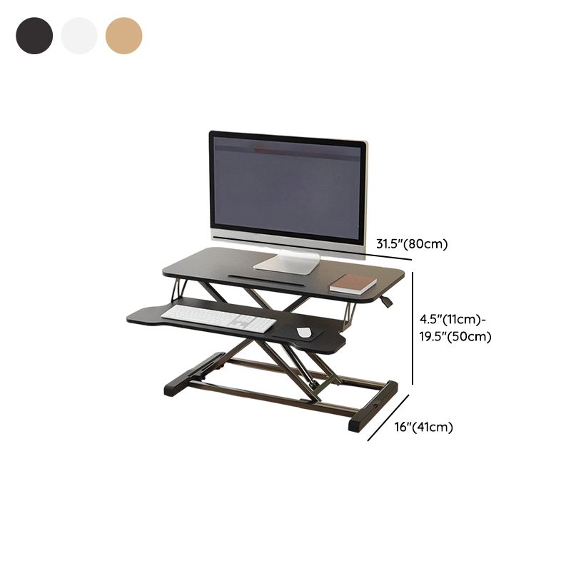 Casual Engineered Wood Notebook Stand with Adjustable Height and Shelves