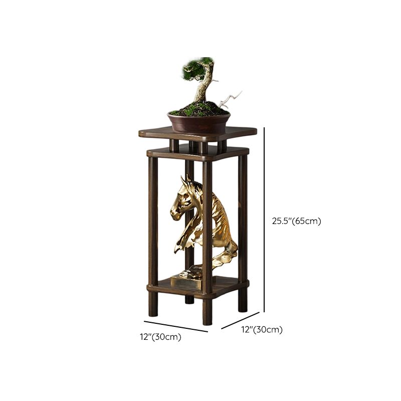 1 Piece Set 2 Tiers/3 Tiers Wooden Square Plant Stand Side Table with 2 Shelves/3 Shelves and Legs