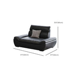Contemporary Modern Solid Color Stain Resistant Standard/Single Sofa in Midnight Black, Seats 4/5/3 with 1 Pillow