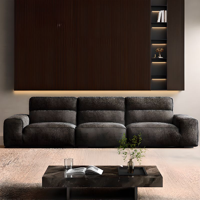Contemporary Modern Solid Color Water Resistant Standard Sofa with Soft-pile Fabric in Gray for 2 People/for 3/Seats 1