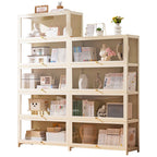 Ivory Rectangular Organizing Shelf with 6-Shelf, Vertical/Lateral Filing, Polymer Door, Closed Back