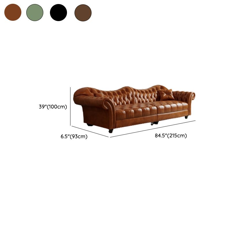 Modish Solid Color Water Resistant Standard Sofa in Midnight Black/Jade Green/Espresso, Seats 3/2-seater with 1 Pillow