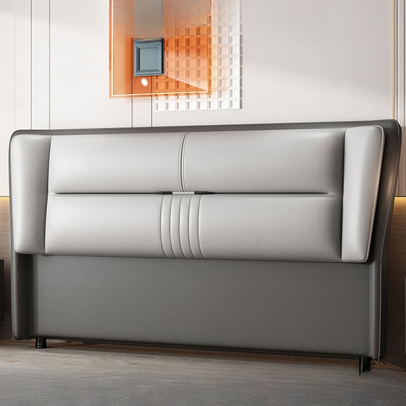 Trendy Panel Headboard in Natural Wood with No Distressing, Rectangle Shape for Twin XL/Full/Queen Bed, Featuring Sponge Upholstery and Standard Height