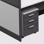 L Shaped/T-Shape Desk Set Office with Cushion Chair(s), Chalk Table Top, Filing Drawers, Pc Desk, Exterior Shelving, and Stump Base