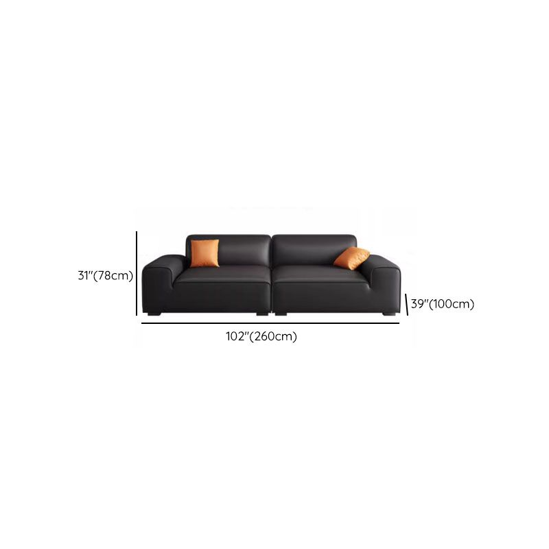 Midnight Black/White Standard Sofa/Loveseat with Armrest for Drawing Room