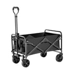 Metal All Ages Compact Outdoor Cart Wagon with Caster & Storage