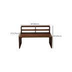 Sepia Writing Desk with Sleigh Base and Hutch, Featuring Storage and Odor Resistant Durability, Unattached with Exterior Shelf