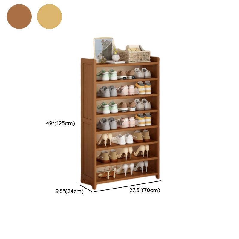 Art Deco Bambusa Rectangle Shoe Rack with 8/11/10 Shelves, Floor Mounted for 21-30 Pairs in Drawing Room