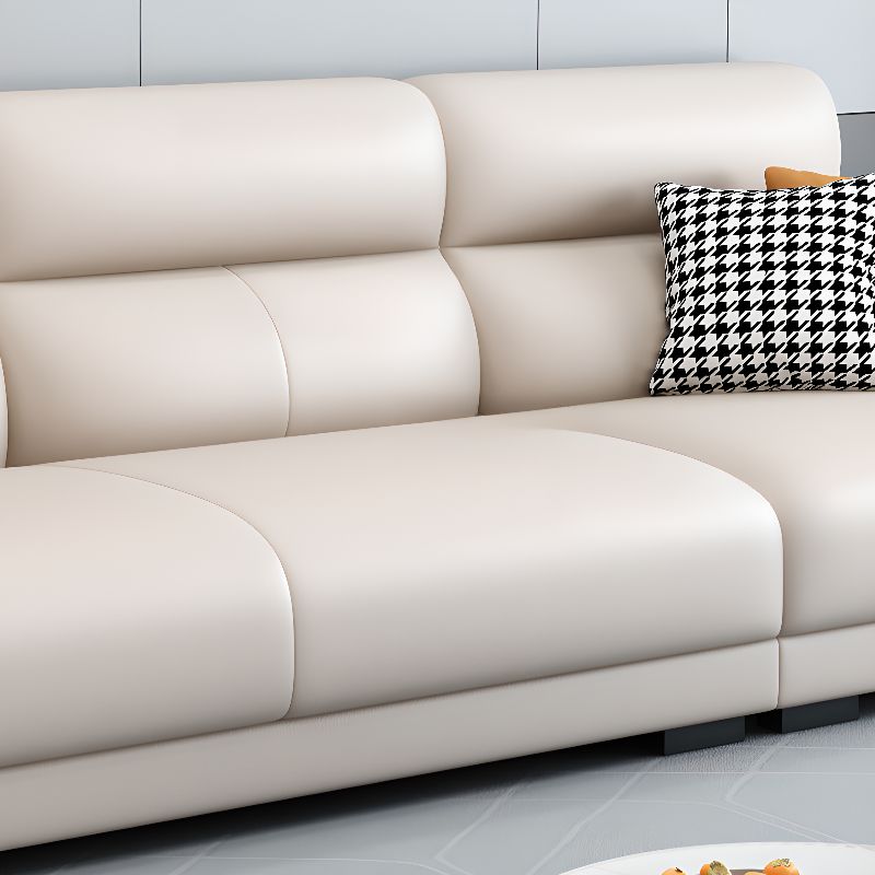 Contemporary Modern Solid Color Scratch-immune White Standard Sofa, 4-seater, 3, or 5, with 4, 3, or 5 Pillows