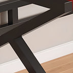 Black/Chalk Rectangular Metal Desk with Warp Resistant Shelves and Toboggan Base, Cable Management and Rounded Corners