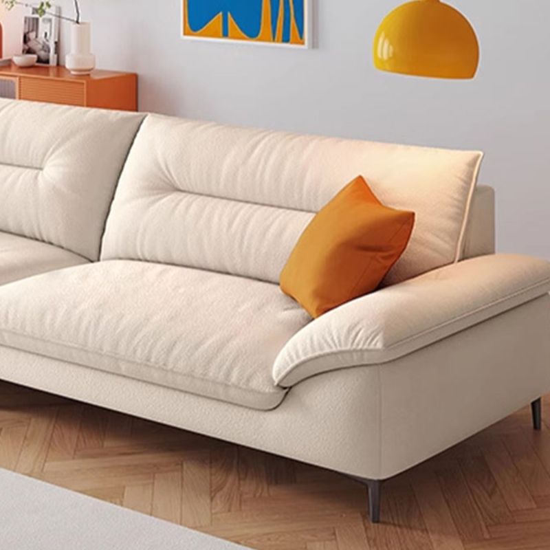 Contemporary Modern Solid Color Tear Resistant Standard Sofa in White for 4-seater/5/3 with 2 Pillows