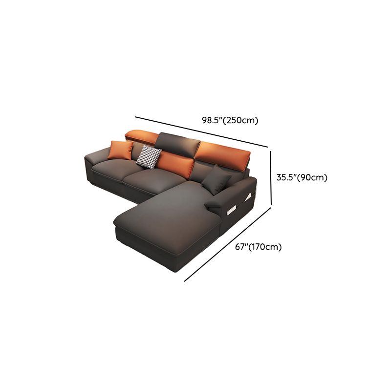 Drawing Room Standard Sofa in Midnight Black with Armrest and 4/3 Pillows