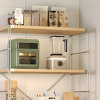 Unfinished Contemporary Standard Baker's Rack with Butcher Rack, Wire Frame, and Adjustable Shelves